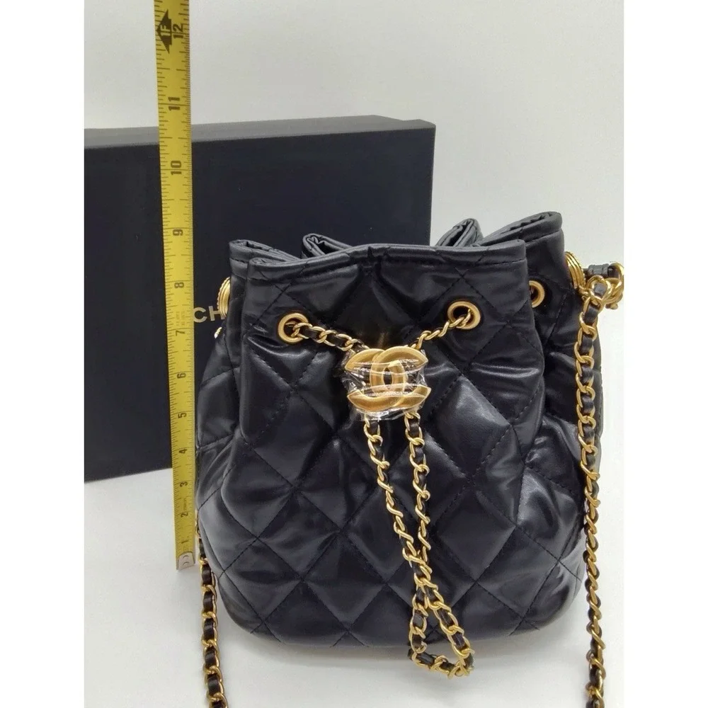 Chanel Black Quilted Makeup Bucket/Pouch (GWP)